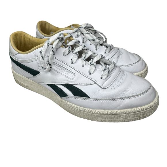 Reebok Classic Athletic Tennis Shoes Sneakers White Forest Green Gold Mens 13 - Picture 1 of 11